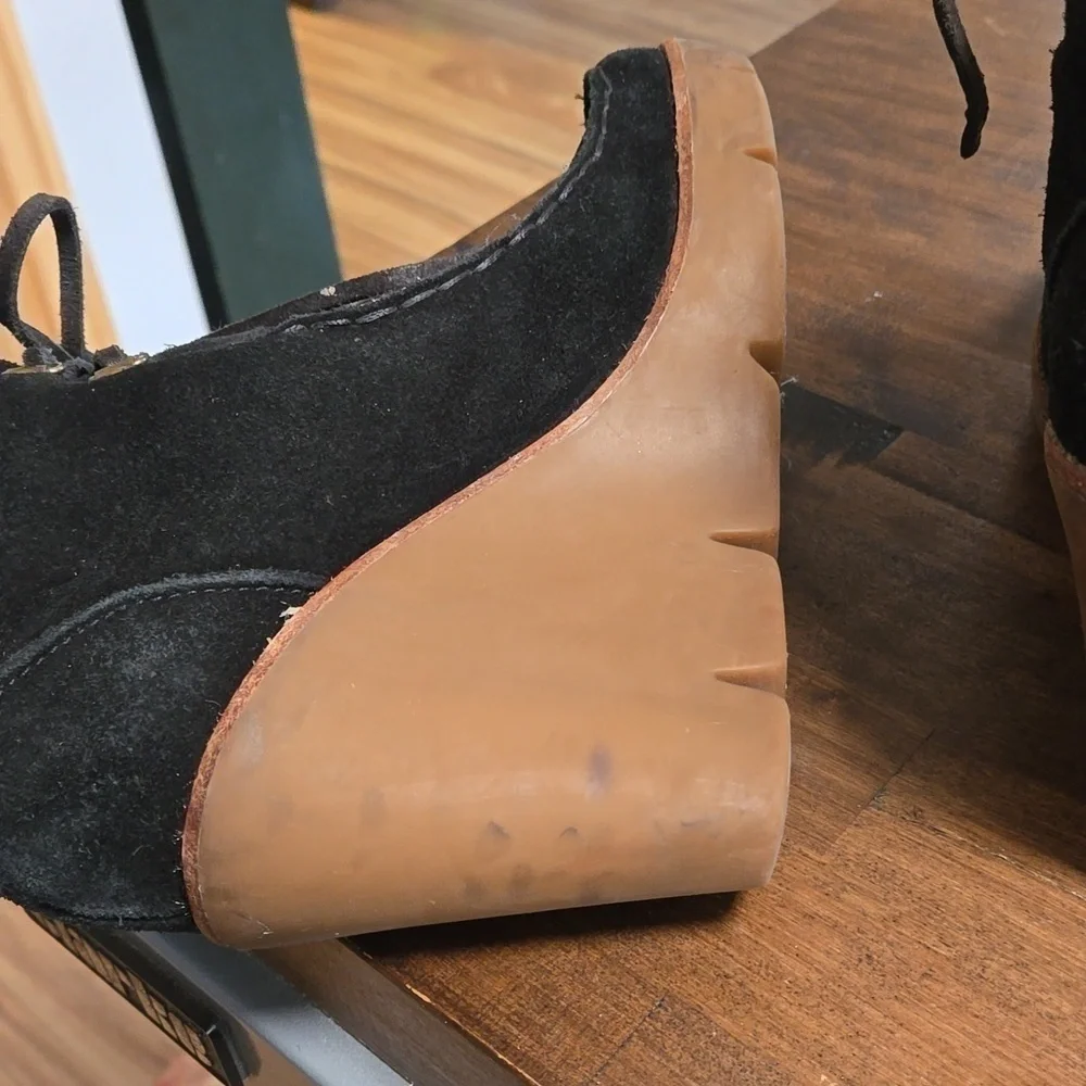 Michael Kors Suede Sherpa Wedge Boots Womens Size 9 Made in Brazil